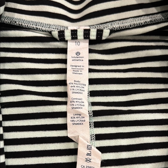 lululemon athletica Black and White Striped Jacket - Picture 2 of 3